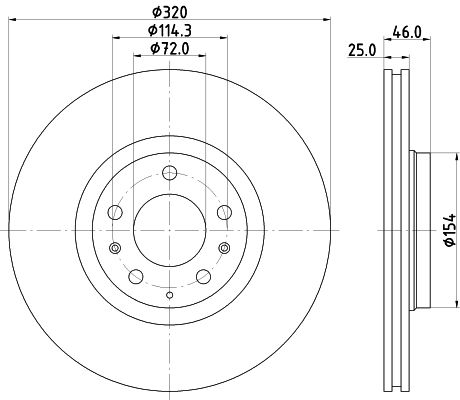 HELLA PAGID Тормозной диск 8DD 355 114-491